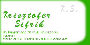 krisztofer sifrik business card